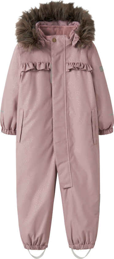 Vinterdress - NmfSnow10 - Woodrose m. Gull Prikker/Volan - - 6 år (116) - Vinterdress