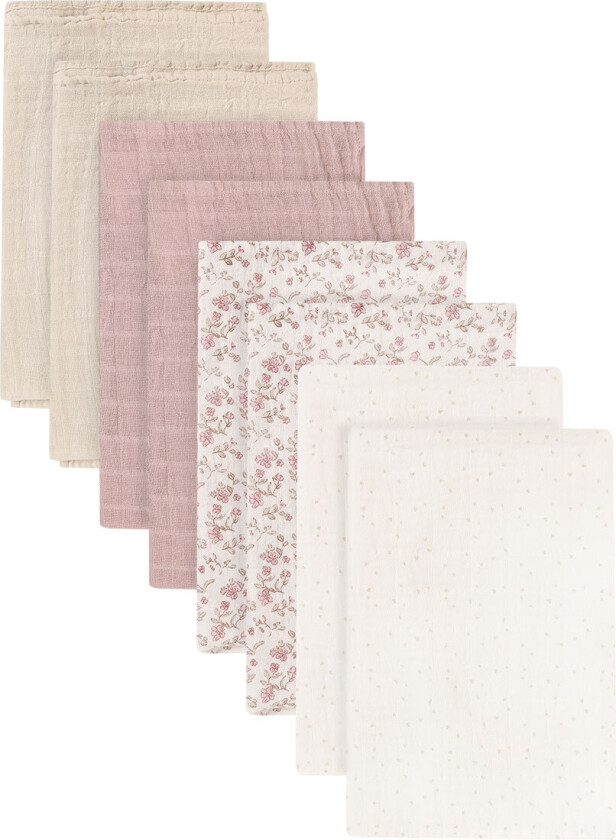 Pippi Stoffklutene - Noos - 8-pack - 65x65 - Muslin - Violet Ice - Pippi Baby - OneSize - Gulpeklut