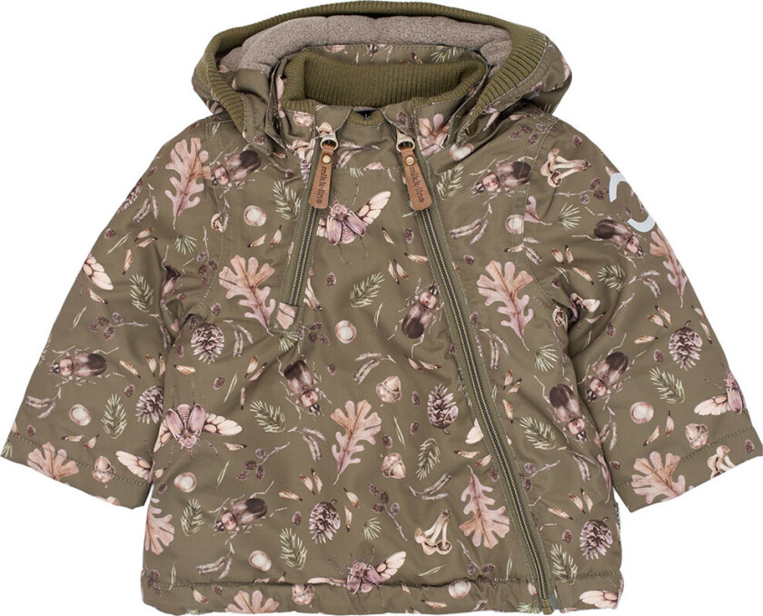 Vinterjakke - Resirkulert - Brent Olive m. Trykk - - 2 år (92) - Vinterjakke