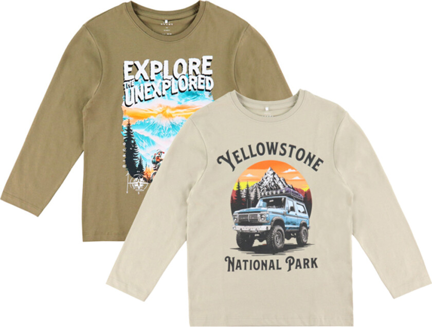 Gensere - 2-pack - NkmVoto - Mermaid/Øyfossil/Yellow - - 9-10 år (134-140) - Genser