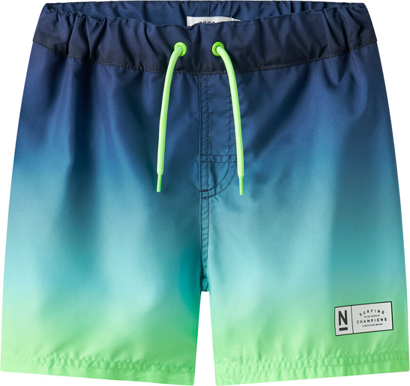Badeshorts - NkmPzocca - Pool Blue/Ombre - - 9 år (134) - Badetøy