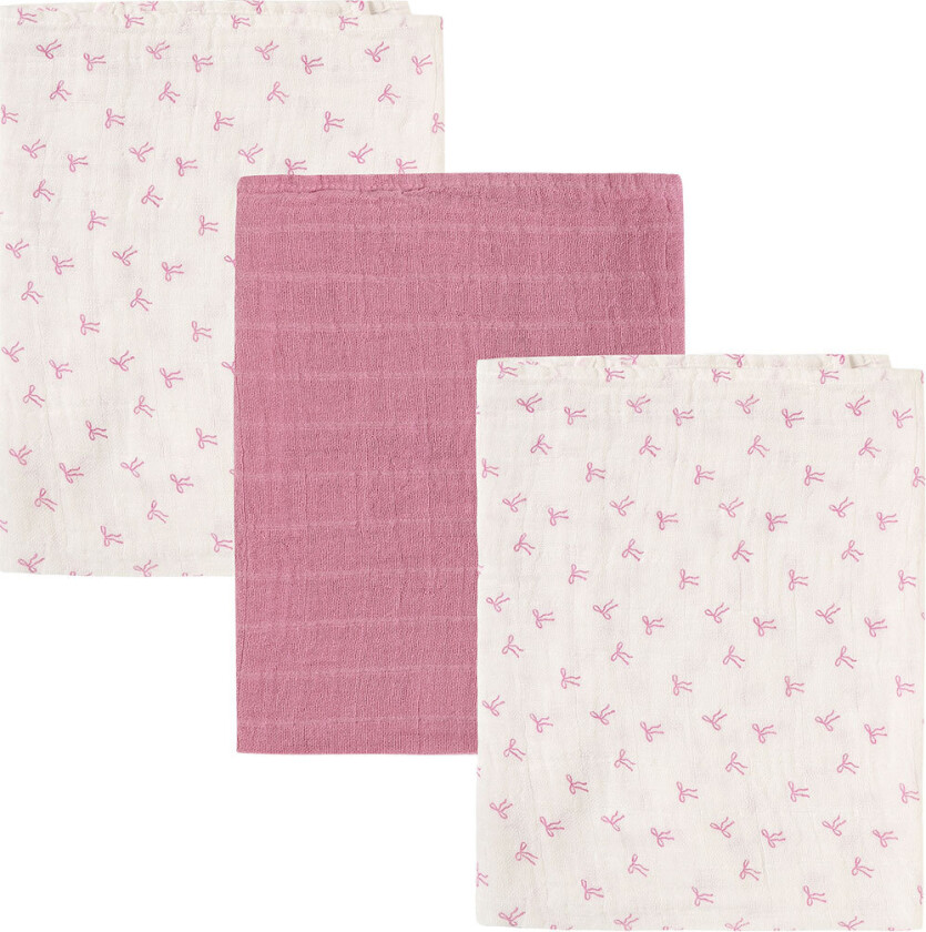 Pippi Stoffklutene - Noos - 3-pack - 65x65 - Muslin - Mauve Orch - Pippi Baby - OneSize - Gulpeklut