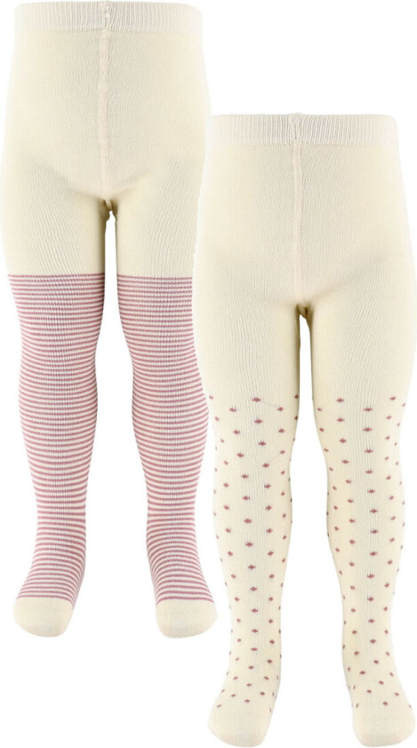 Minipop Strømpebukser - Bambus - 2-pack - Pale Pink - MiniPop - 0-6 md - Strømpebukser