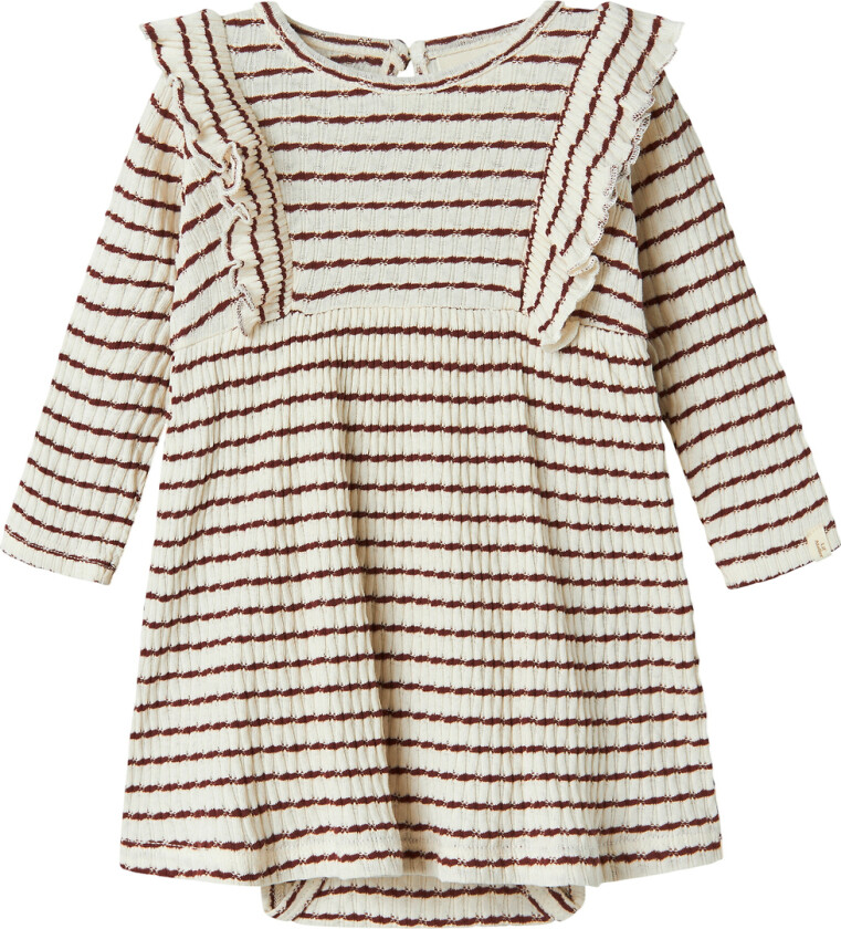 Lil' Atelier Kjolebody I/e - Rib - NbfOsophia - Hot Chocolate - Lil Atelier - 62 - Langermet Body