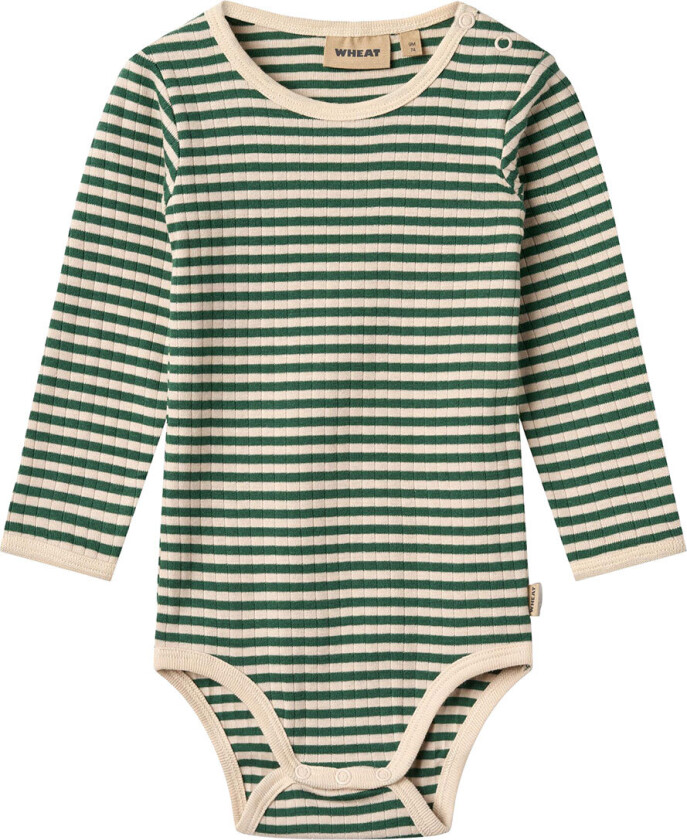 Body I/e - Rib - Berti - Green Stripe - - 1½ år (86) - Langermet Body
