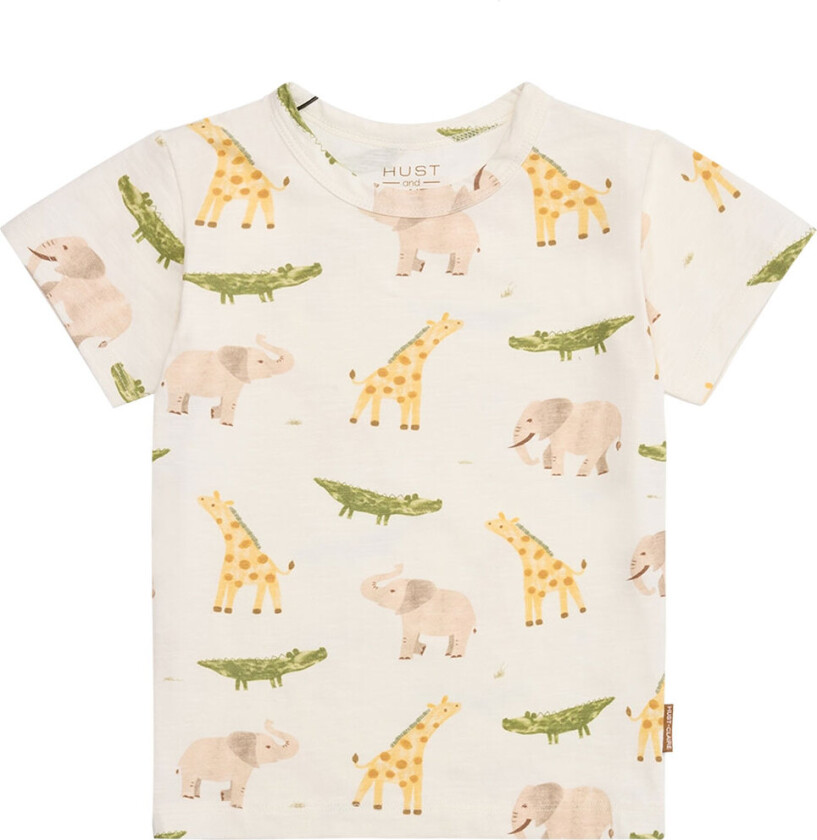 T-skjorte - HCAugust - Ivory m. Trykk - - 68 - T-skjorte