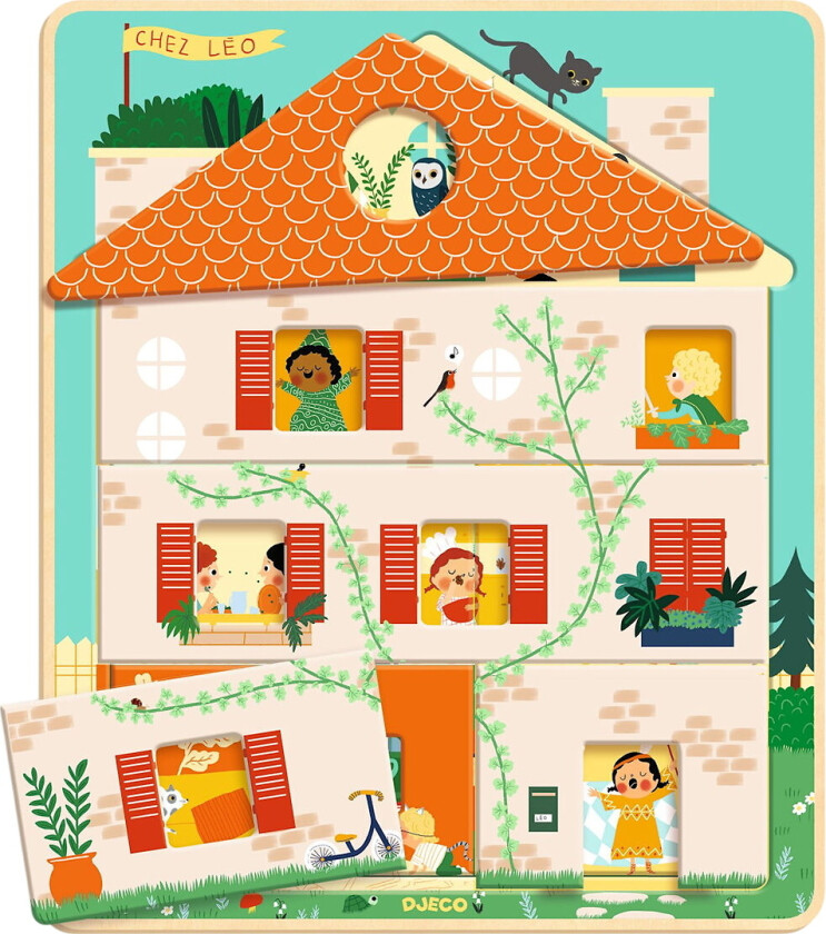 Puslespill - Tre - 12 Brikker - Hus I 3 lag - - OneSize - Puslespill