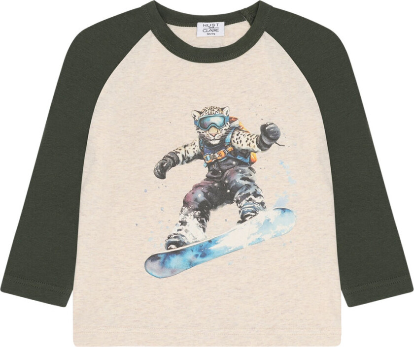 Genser HCAntin - Wheat Melert/Mørkegrønn m. Leop - - 6 år (116) - Genser