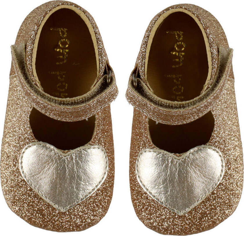 Bilde av Ballerinasko - Nybegynnere Heart - Gold Glitter - - 22 - Krabbesko