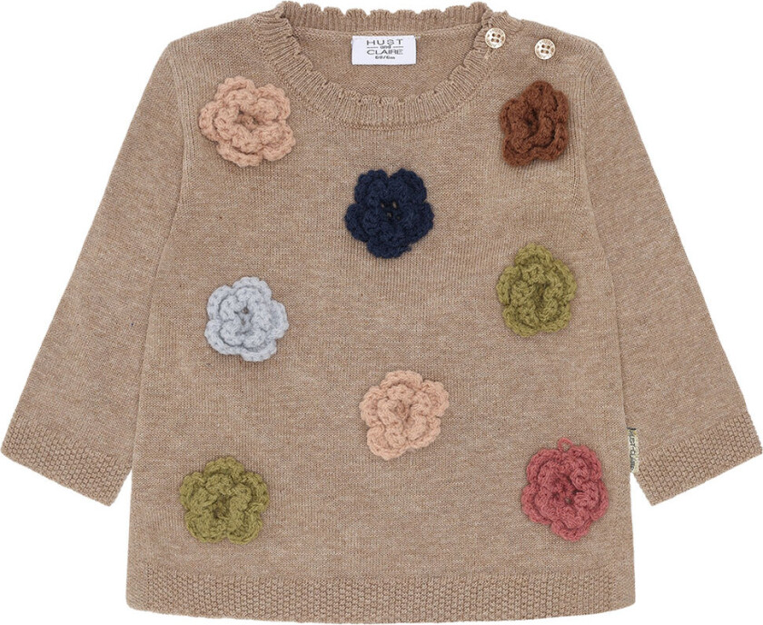 Genser - Strikk - HCpuzzle - Kjeks m. Blomster - - 74 - Genser