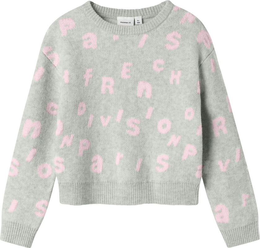 Genser - Strikk - NkfOline - Light Grey Melange - - 6 år (116) - Genser