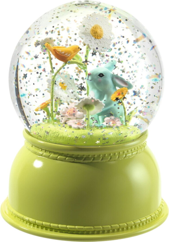 Snøkule m. Lys - 14 cm - Kanin - - OneSize - Nattlampe