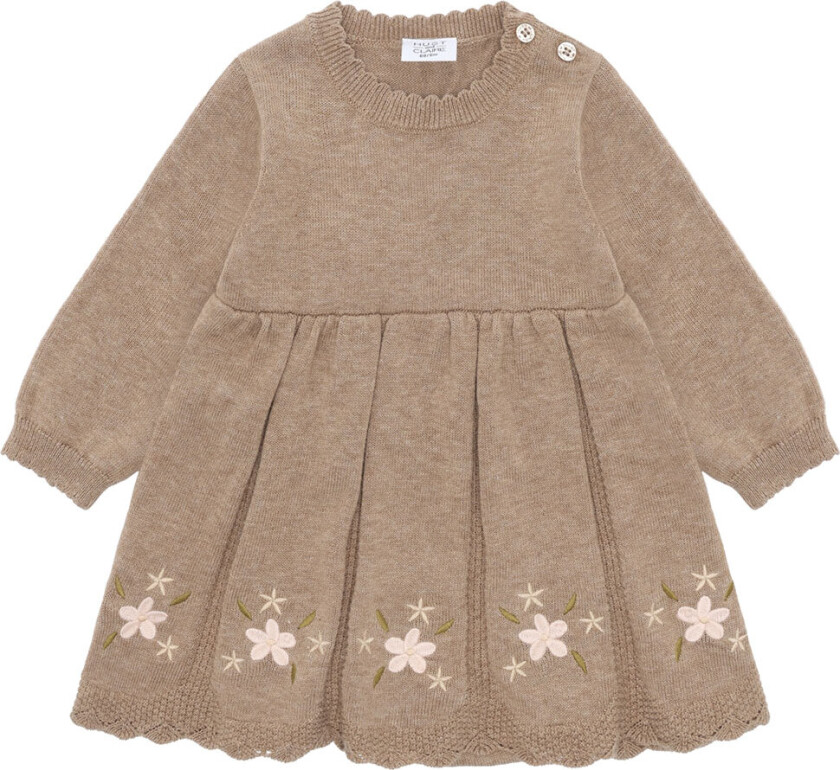 Bilde av Kjolebody - HCKlara - Strikk - Kjeks m. Blomst - - 1½ år (86) - Langermet Body