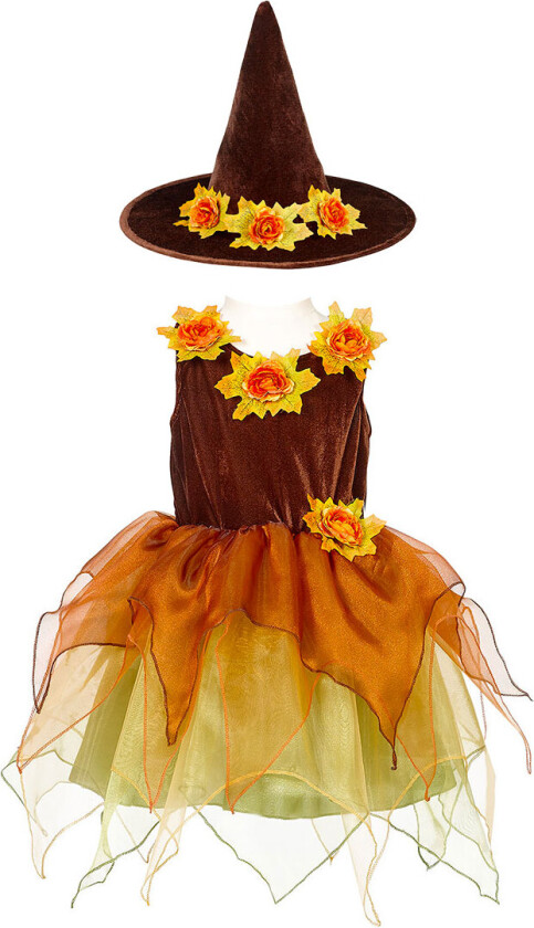 Kostymer - Heks - Sabrina - Brun/Oransje - - 8-10 år (128-140) - Kostymer