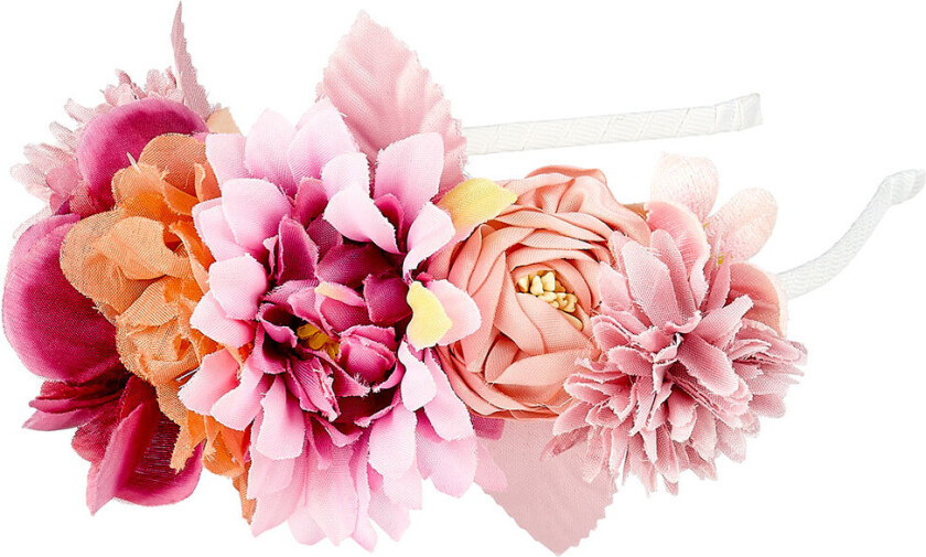 Kostymer - Hårbøyle m. Blomster - Olivia - Lilla/Rosa - - OneSize - Kostymer