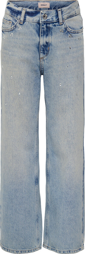 Jeans - KogElla - Bred - Medium+ Blue Denim/Rhinestone - - 11 år (146) - Jeans