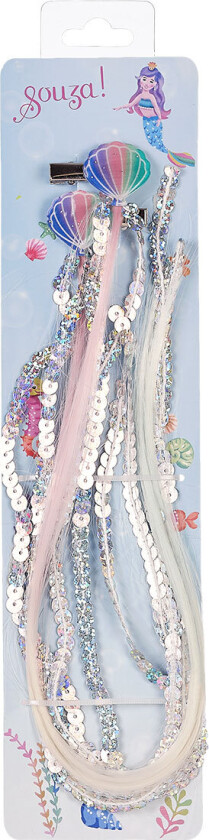 Kostymer - Havfrue-hårspenner m. Hår - Jody - 2 stk. - - OneSize - Kostymer