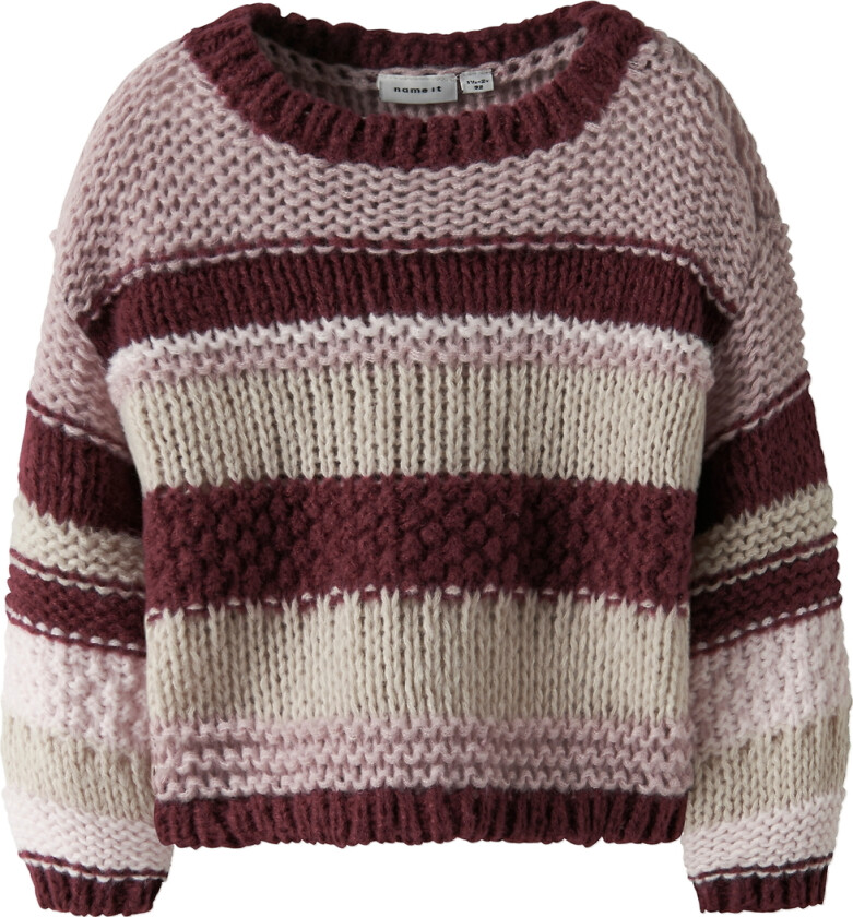 Genser - Strikk - NmfOline - Burgundy - - 4 år (104) - Genser
