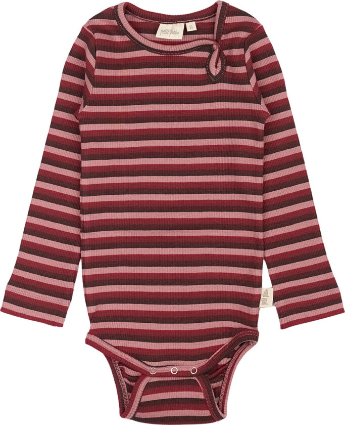 Body I/e - Rib - Modal - Sykkelrød Multistripe - - 68 - Langermet Body