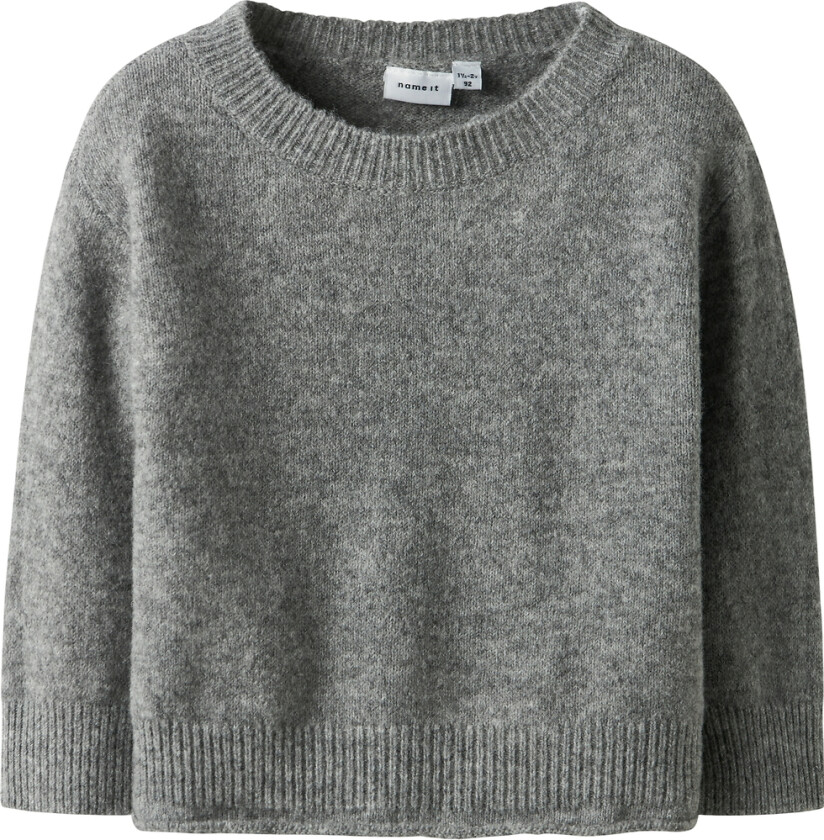 Genser - Strikk - NmfOriane - Grey Melange - - 2 år (92) - Genser