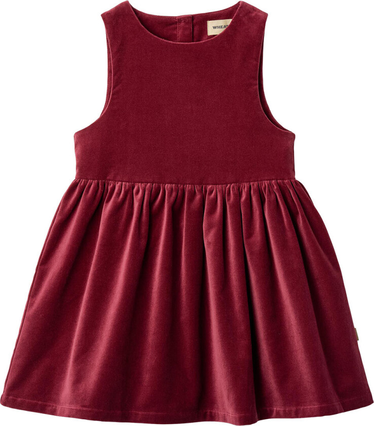 Kjole - Velur - Thelma - Ruby Rød - - 2 år (92) - Kjole