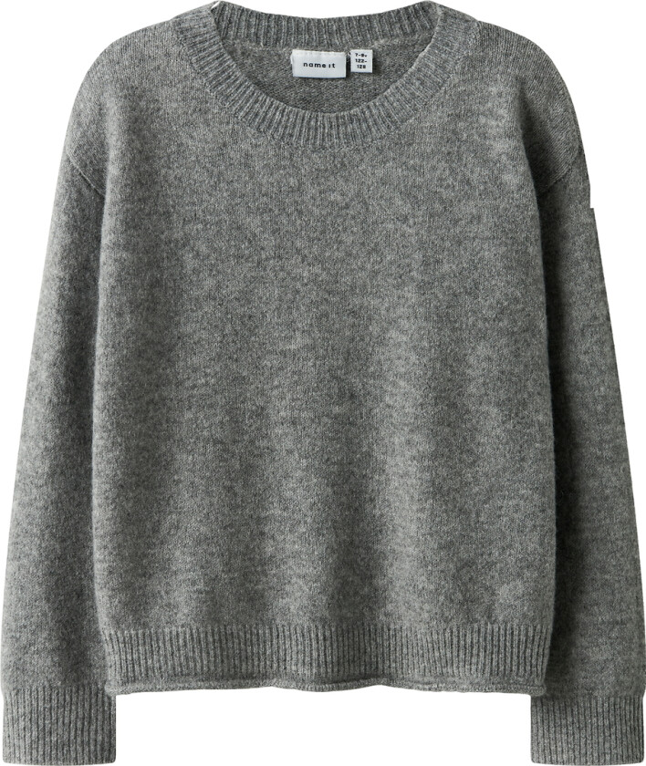 Genser - Strikk - NkfOriane - Grey Melange - - 11-12 år (146-152) - Genser