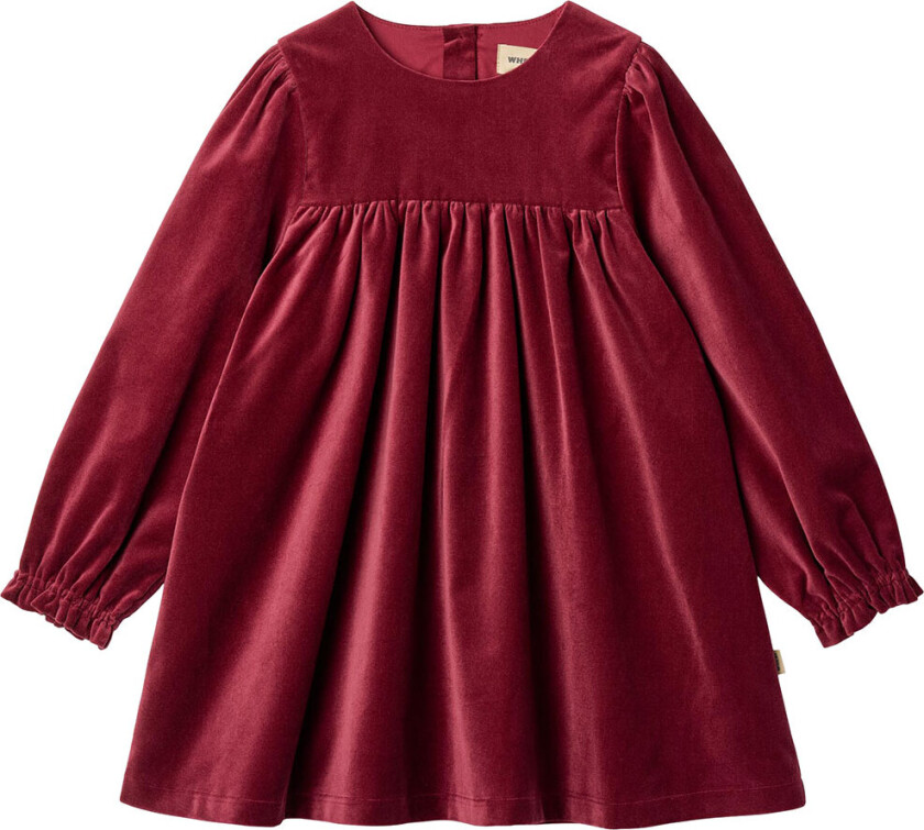 Bilde av Kjole - Velur - Elvira - Ruby Rød - - 7 år (122) - Kjole
