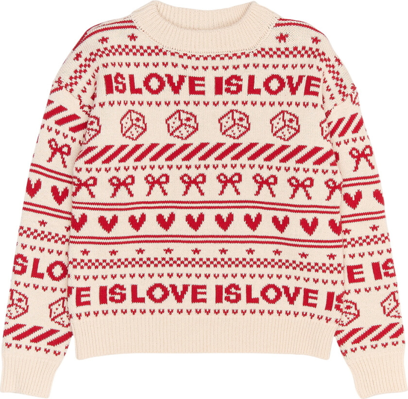 Genser - Strikk - TnRaline Jacquard - Gardenia AOP - - 7-8 år (122-128) - Genser