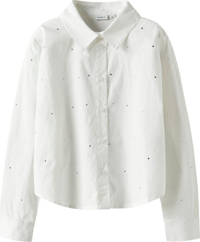 Skjorte - NkfRhing - Bright White/Overalt - - 7-8 år (122-128) - Skjorte