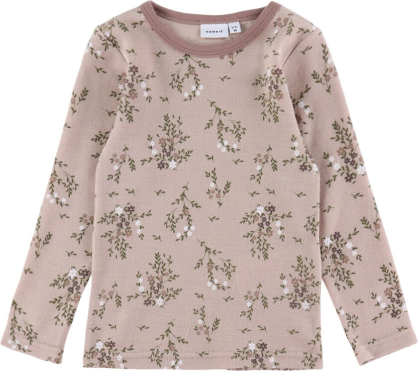 Genser - Ull - NmfWillow - Shadow Grå/lange blomster - - 5 år (110) - Genser