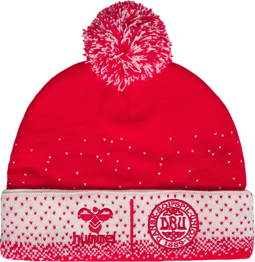 Lue - Strikk - hmlDBU Fan Jul Kids - Tango Red - - OneSize - Lue