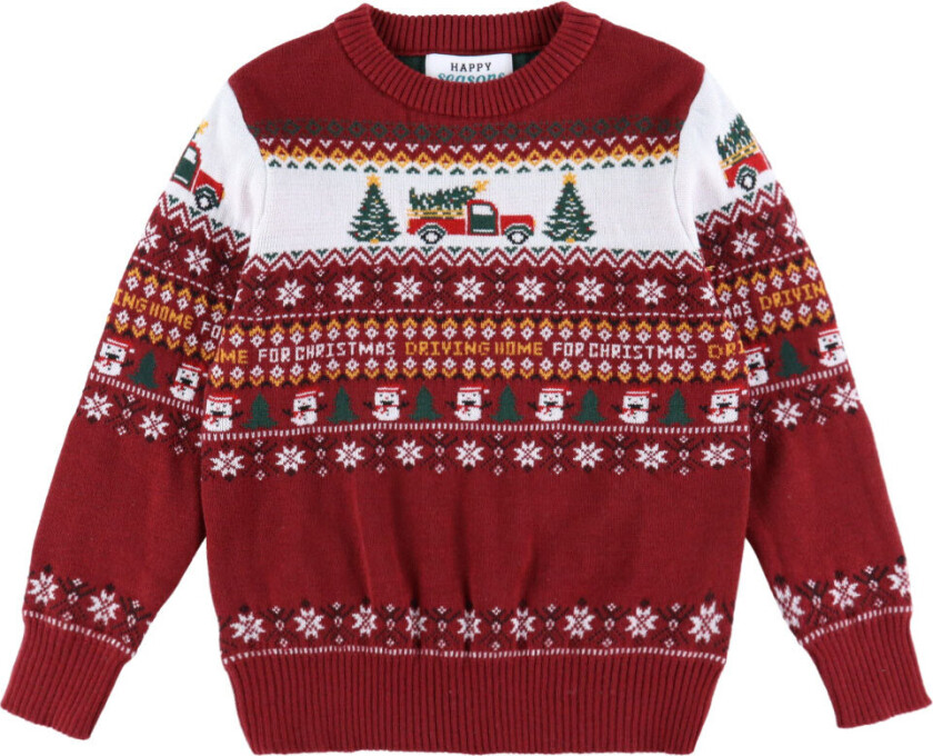 s Genser - Strikk - Kjøring Home For Jul - - 5-6 år (110-116) - Genser