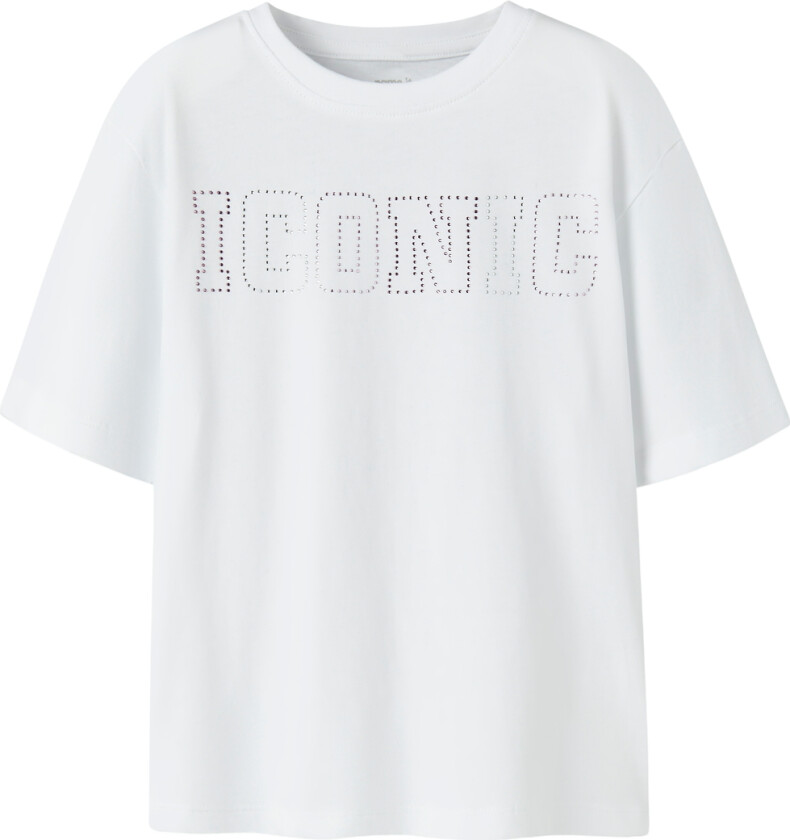 T-skjorte - NkfRosalie - Bright White - - 6 år (116) - T-skjorte