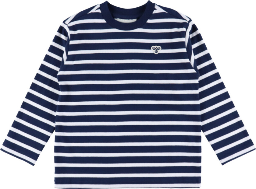 Genser - HmlJR - Loose - Dress Blues/Hvit Stripet - - 9-10 år (134-140) - Genser