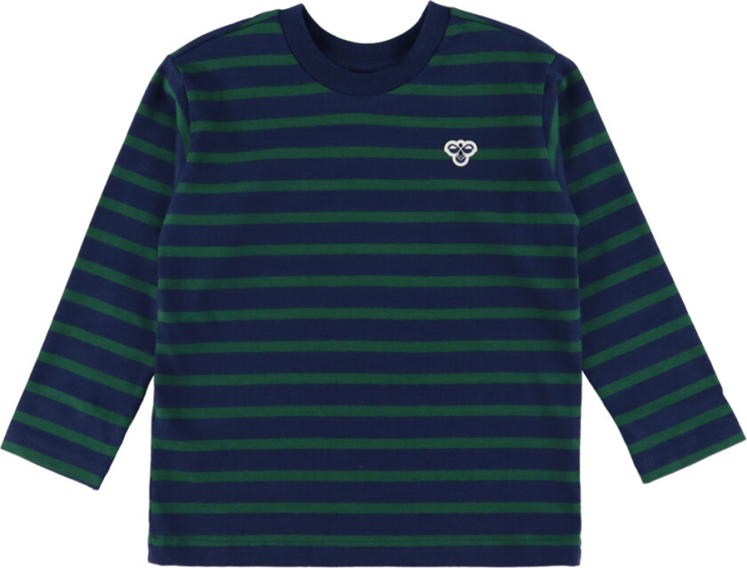 Genser - HmlJR - Loose - Dress Blues/Grønn Stripet - - 7-8 år (122-128) - Genser