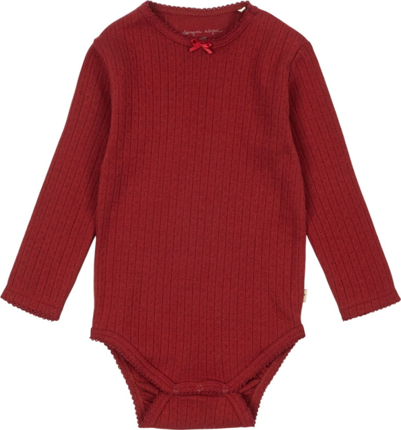 Body I/e - Minnie - Rød Dahlia m. Hullmønster - - 2 år (92) - Langermet Body