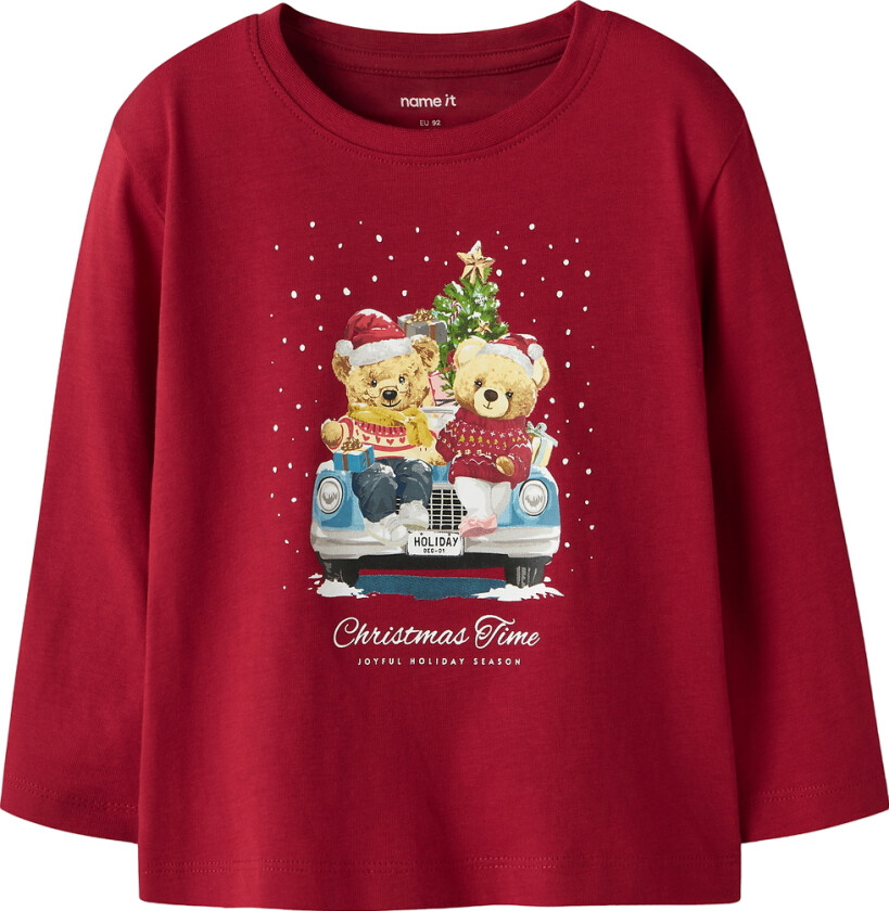 Genser - NmfVosmas - Jesterrød/Julefarget Bunny - - 3 år (98) - Genser