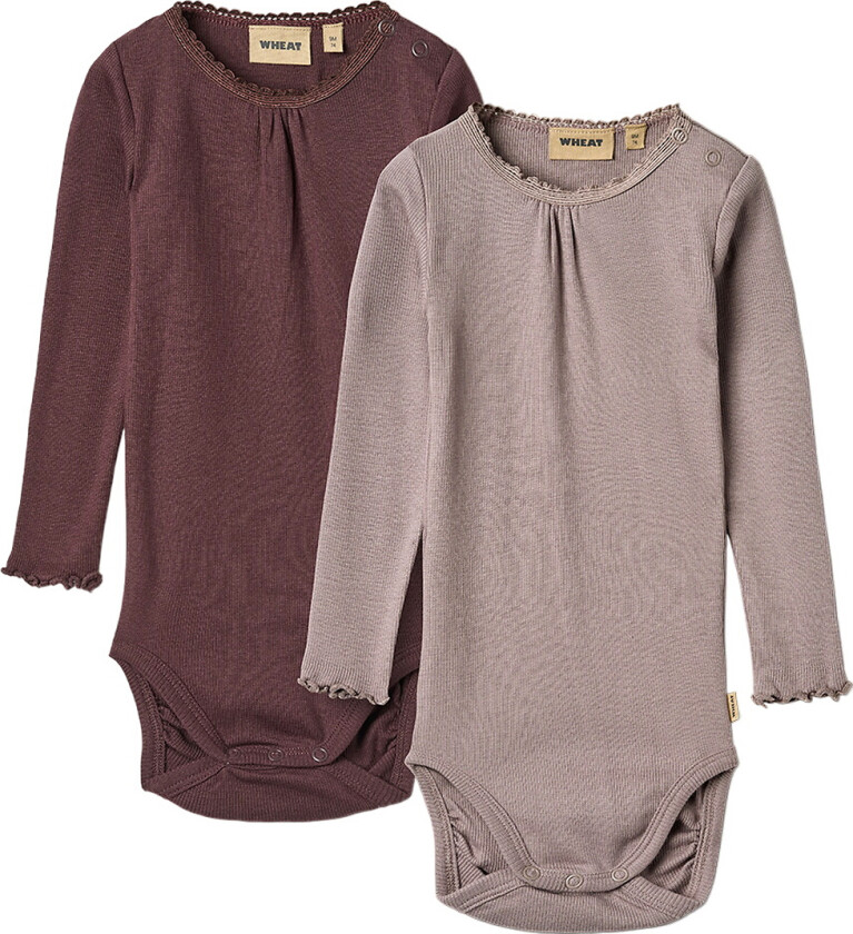 Body I/e - 2-pack - Rib - Purple Fudge - - 1 år (80) - Langermet Body