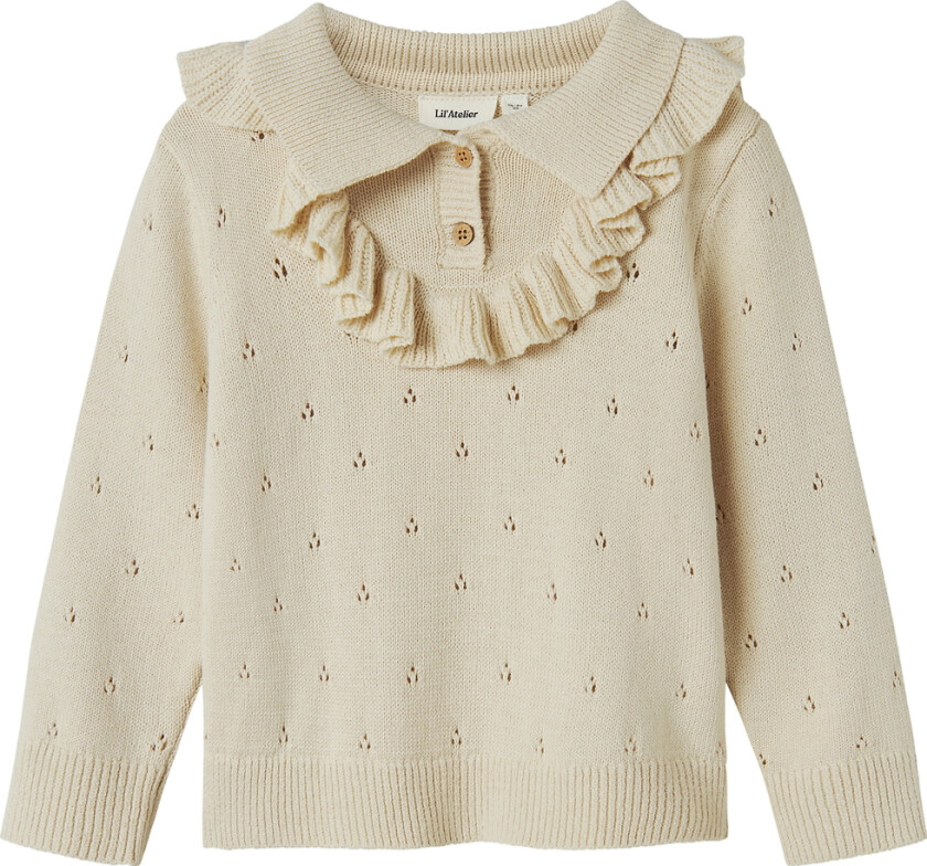 Lil' Atelier Genser - Strikk - NmfNakita - Turtledove - Lil Atelier - 2 år (92) - Genser