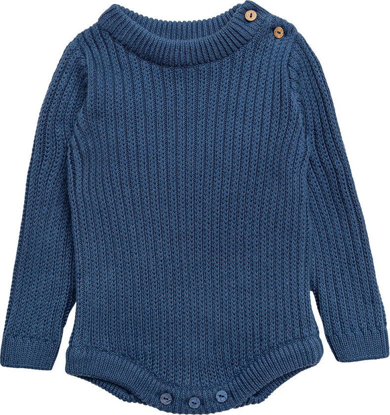 Body I/e - Strikk - Albert - Fenrik Blue - - 1 år (80) - Langermet Body