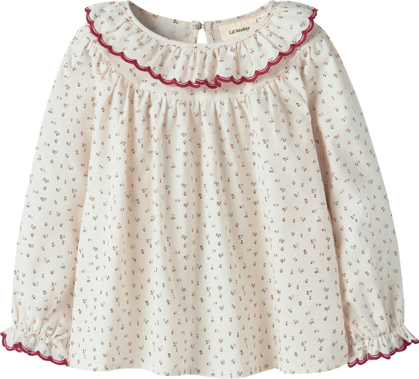 Lil' Atelier Genser - NmfRasia - Turtedove/Rød Dahlia - Lil Atelier - 2 år (92) - Genser