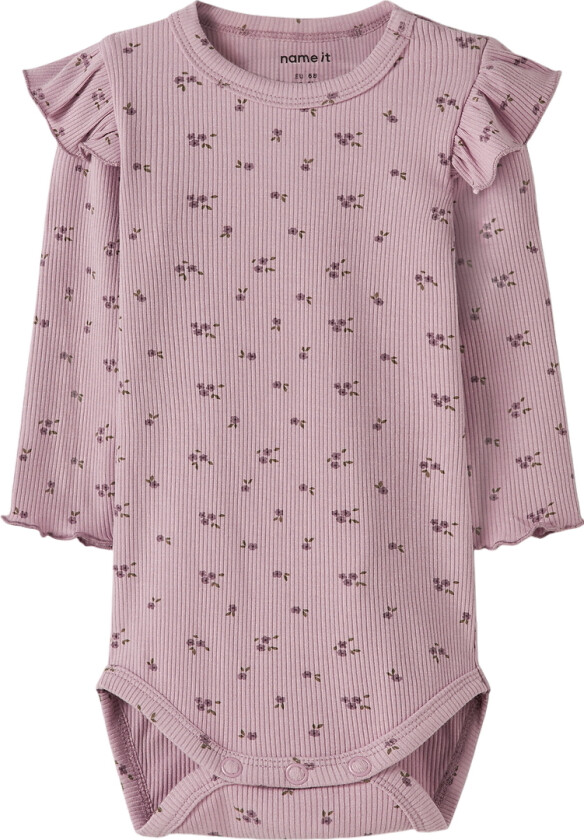 Body I/e - Rib - NbfSoho - Minnesmerke Lilac - - 1 år (80) - Langermet Body