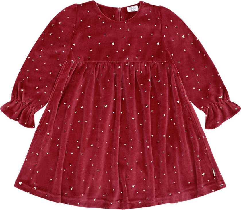 Kjole - Velur - HCDonna - Teaberry m. Gull - - 3 år (98) - Kjole