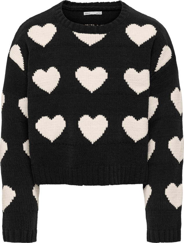 Genser - Strikk - KogSus - Black/Heart/Hegre - - 9-10 år (134-140) - Genser