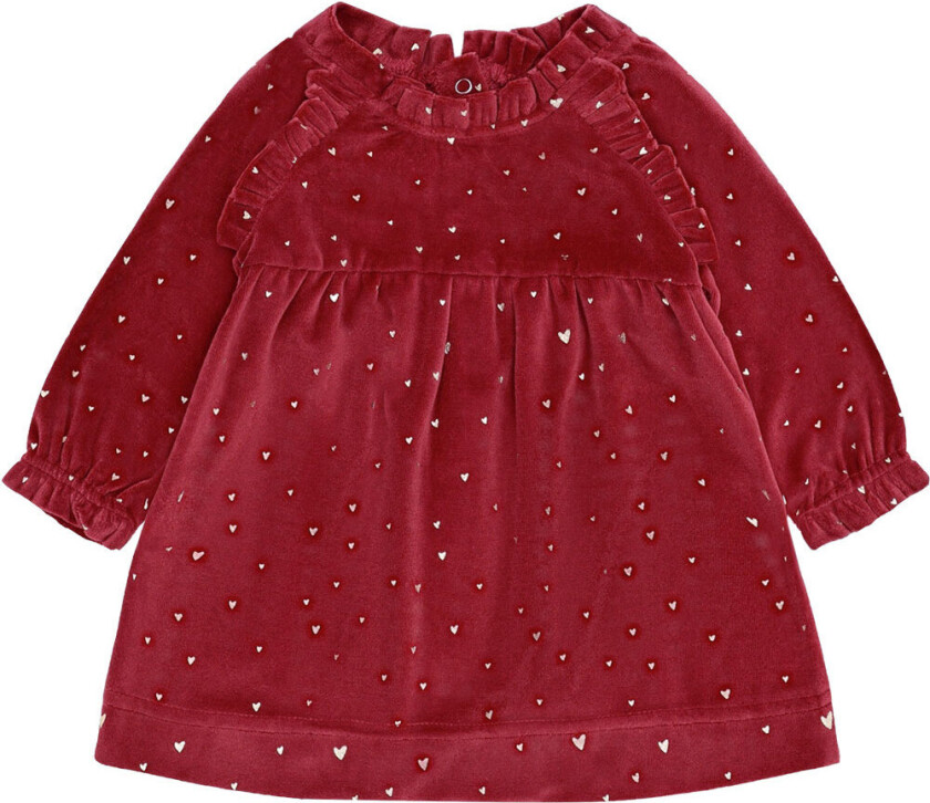 Kjole - Velur - HCKis - Teaberry m. Gull - - 1 år (80) - Kjole