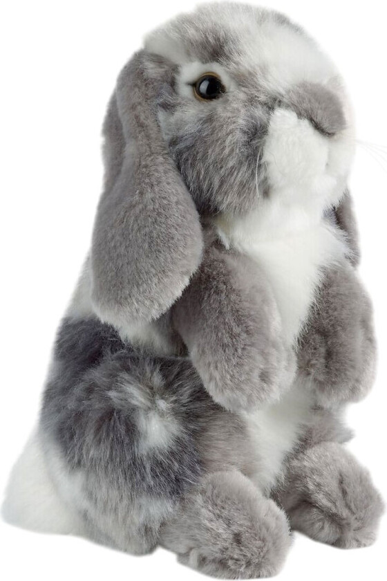 Kosedyr - 18x14 cm - Sittende kanin - Grå - - OneSize - Kosedyr