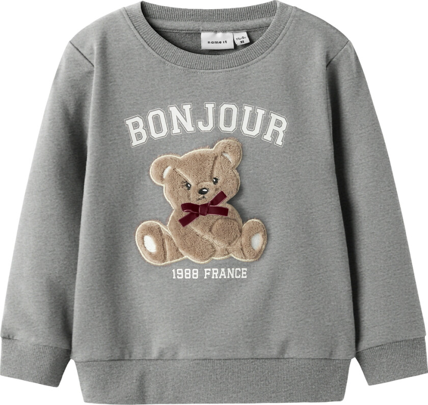 Collegegenser - NmfBakre - Grey Melange - - 6 år (116) - Collegegenser