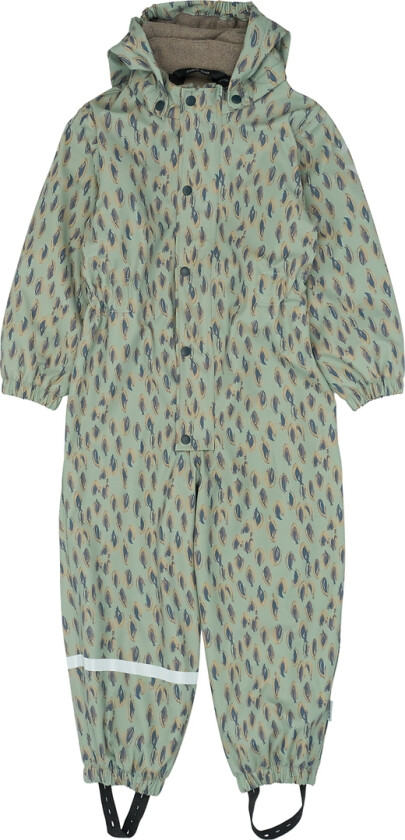 Regndress m. Fleece - PU - Isfjell Green m. Trykk - - 2 år (92) - Regndress