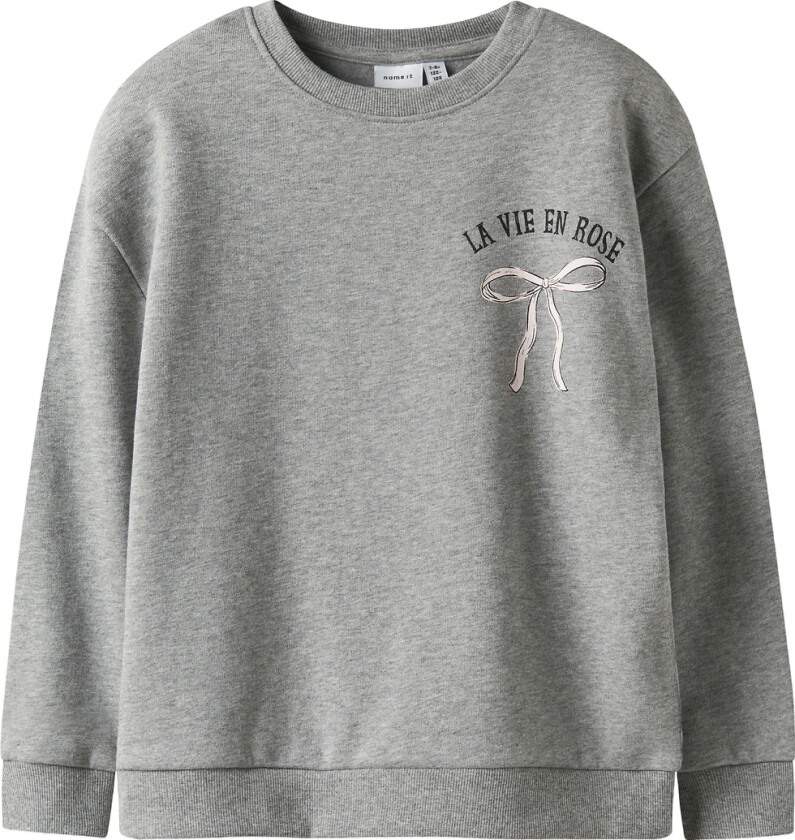 Collegegenser - NkfRastin - Grey Melange - - 6 år (116) - Collegegenser