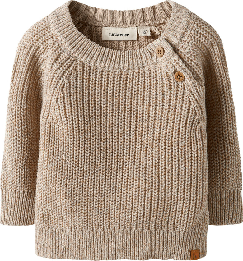 Lil' Atelier Genser - Strikk - NbmRokko - Oxford Tan/Melange - Lil Atelier - 74 - Genser
